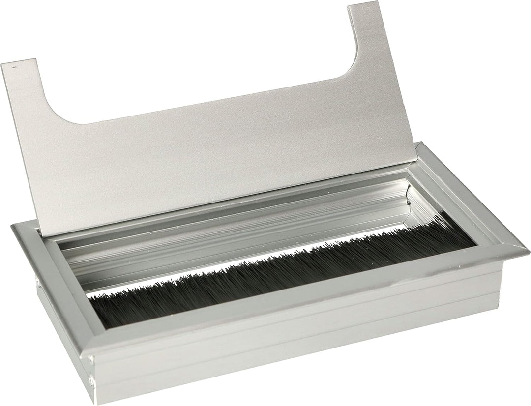 KOTARBAU® 2er Set Aluminium Kabeldurchführung 160x80 mm für Möbel Silber Kabeldose Kabeldurchlass Ec