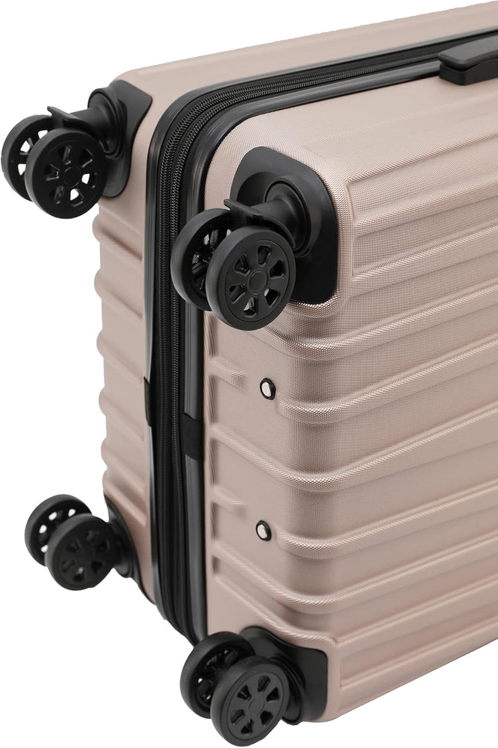 BEIBYE Kofferset Rollkoffer Koffer Hartschale,TSA Schloss, Zwillingsrollen, Erweiterung (Champagner,