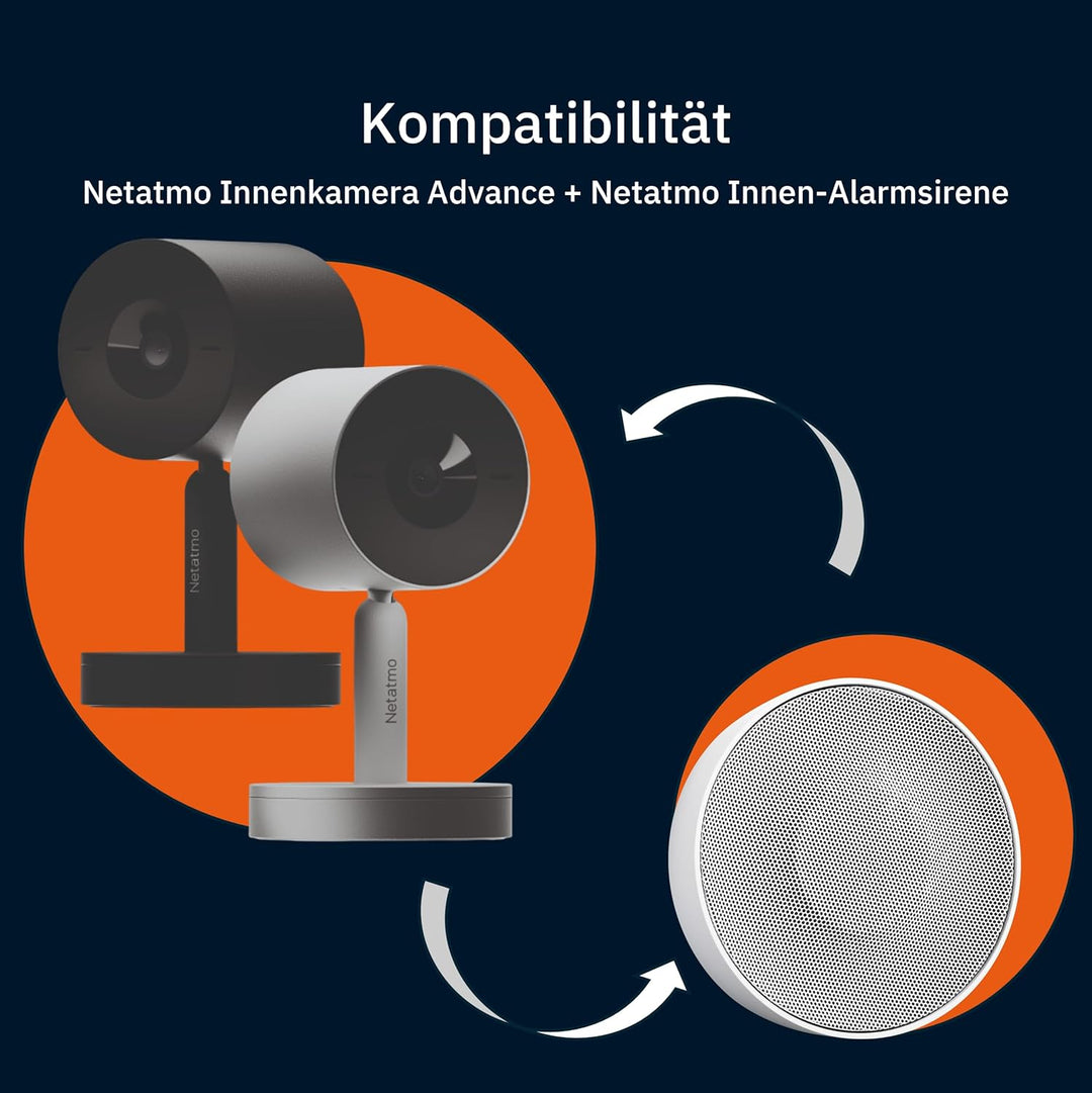 Netatmo Smarte Innen-Alarmsirene, drahtlos, WLAN, 110 dB, automatische Aktivierung/Deaktivierung, ke