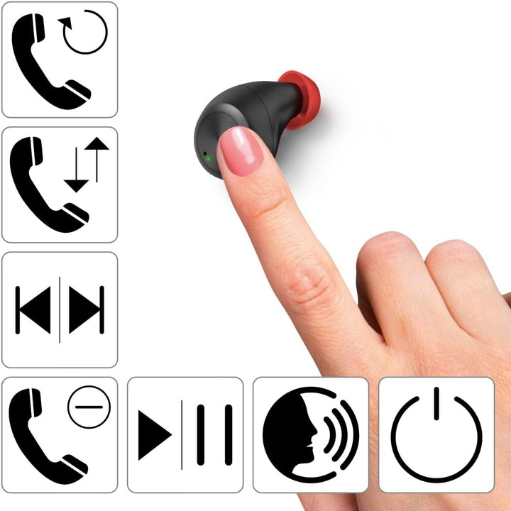 Hama Bluetooth Kopfhörer Spirit Chop IPX4 (True Wireless In Ear Kopfhörer schwarz, Kopfhörer kabello