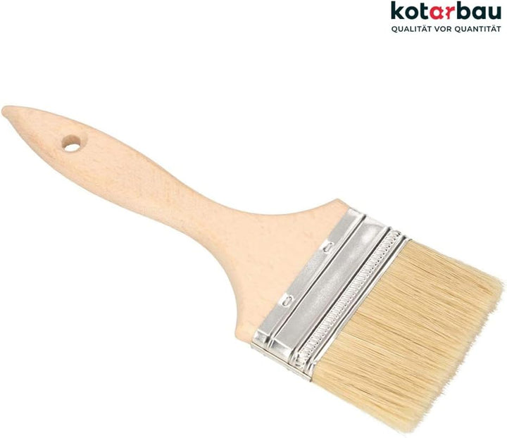 KOTARBAU® 20er Set Farbpinsel Mit Holzgriff Alle 90 mm Flachpinsel Beizen Lasur Farben Malerpinsel S