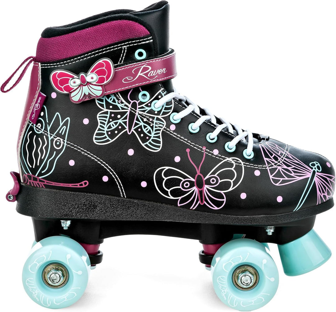 RAVEN Rollschuhe Roller Skates für Kinder Erwachsene Mädchen Damen verstellbar 31-34 (20-21,5cm) Ame