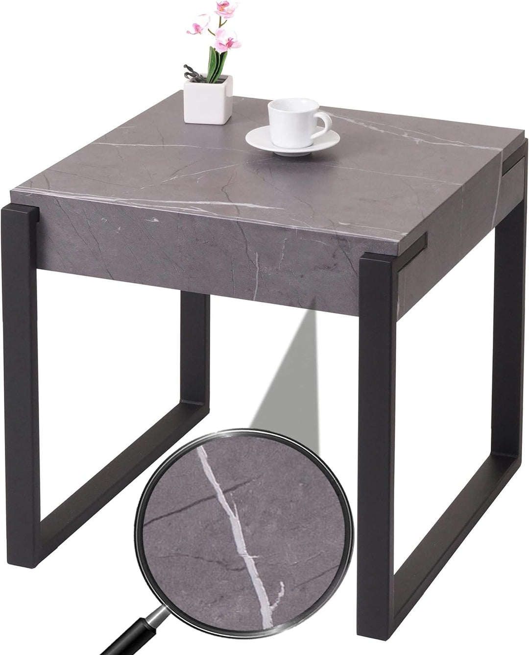 Mendler Beistelltisch HWC-L53, Kaffeetisch Nachttisch Loungetisch Couchtisch, Metall 51x50x54cm - Ma
