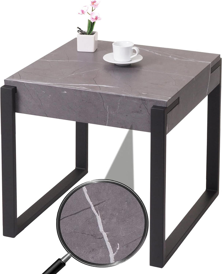 Mendler Beistelltisch HWC-L53, Kaffeetisch Nachttisch Loungetisch Couchtisch, Metall 51x50x54cm - Ma