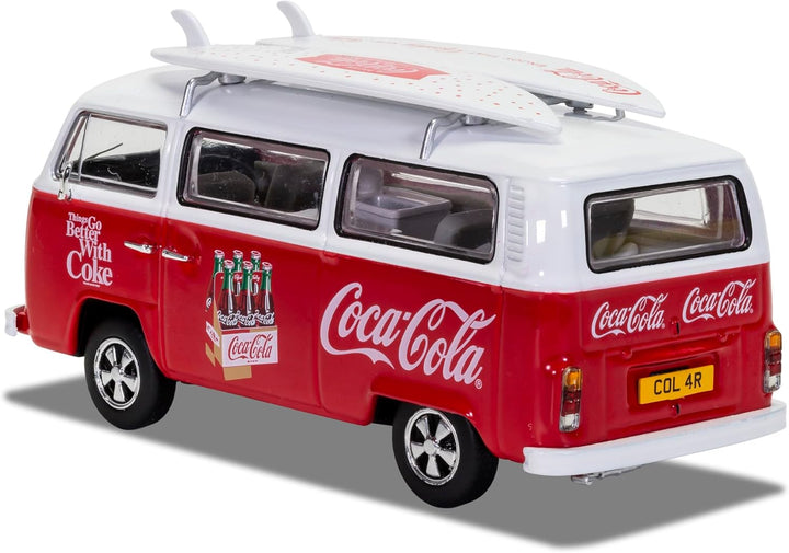 Corgi CC02746 Coca-Cola Volkswagen Campervan Typ 2 (T2) Erkerfenster – Surf Van Druckgussmodell