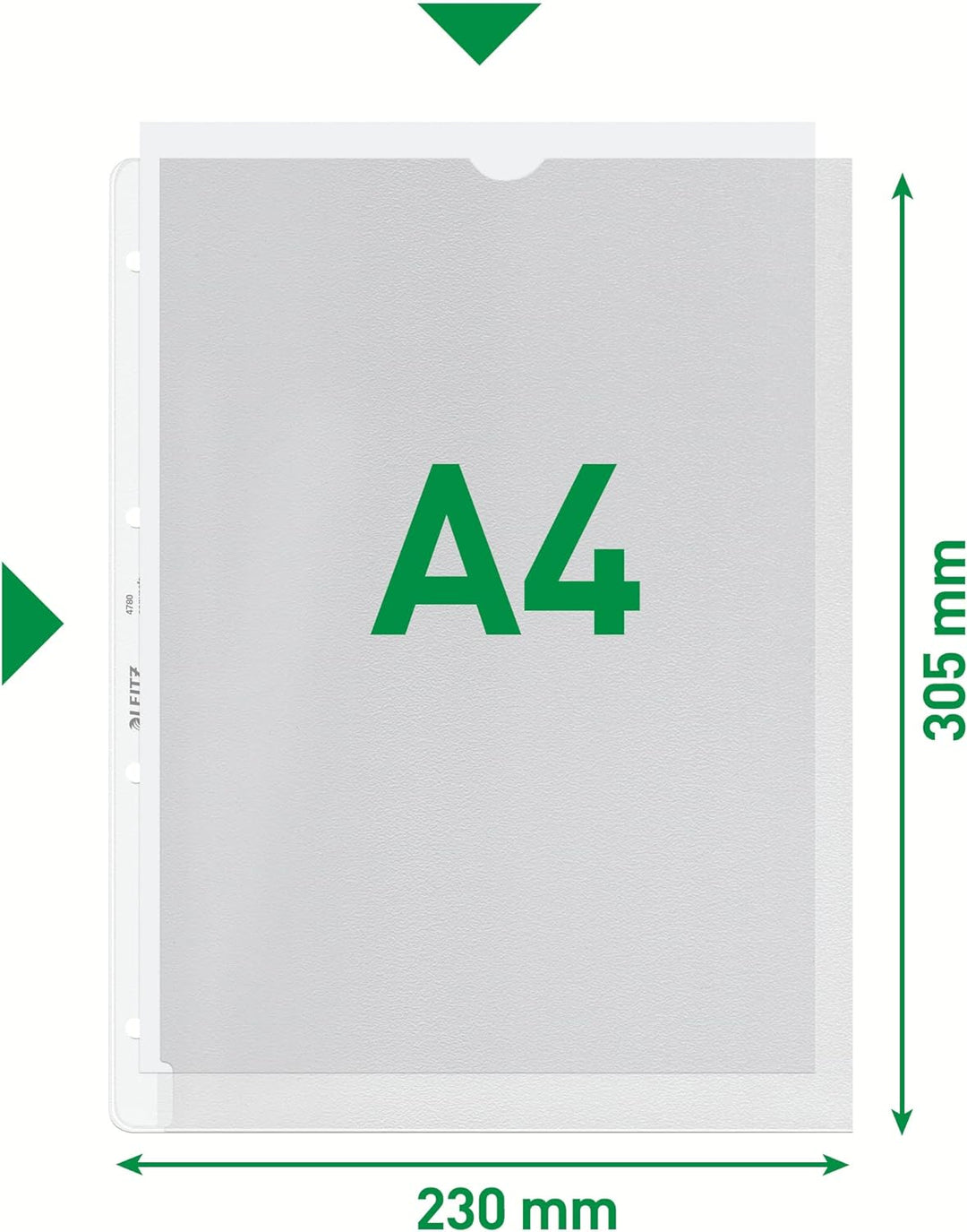 Leitz Prospekthülle, A4, PP, genarbt, dokumentenecht, farblos (100 Stück)