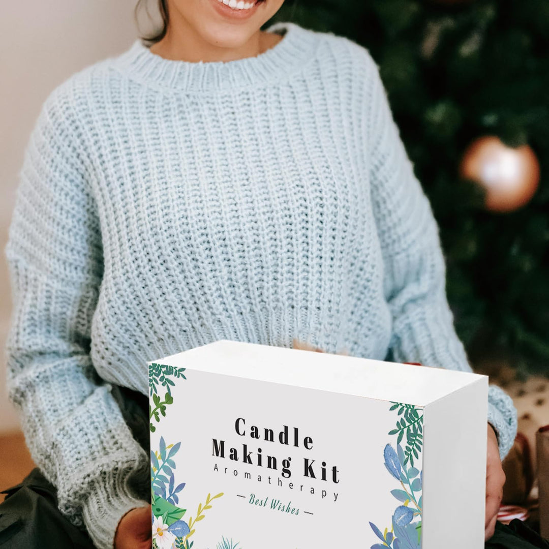 LINGQIAN Soja-Kerzen-Herstellungsset mit elektrischem Wachsschmelzer, Kerzenherstellung für Anfänger