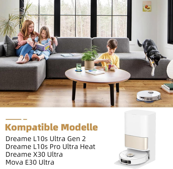 20 Stück Zubehör für Dreame L10s Pro Ultra Heat Saugroboter, Ersatzteile Set mit 1 Hauptbürste, 6 St