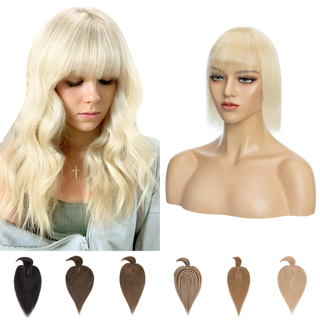 Silk-co Haarteile Echthaar Topper Extensions Echthaar Clip in Extensions Echthaar Glatt Toupet Haarv