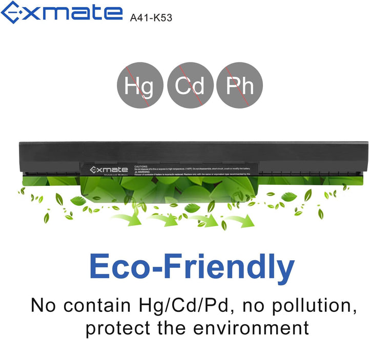 Exmate 14.4V/14.8V 2600mAh Laptop Akku A41-K53 für Asus A53 A53E K53TA K53 K53E K53S K53SD K53SJ K53