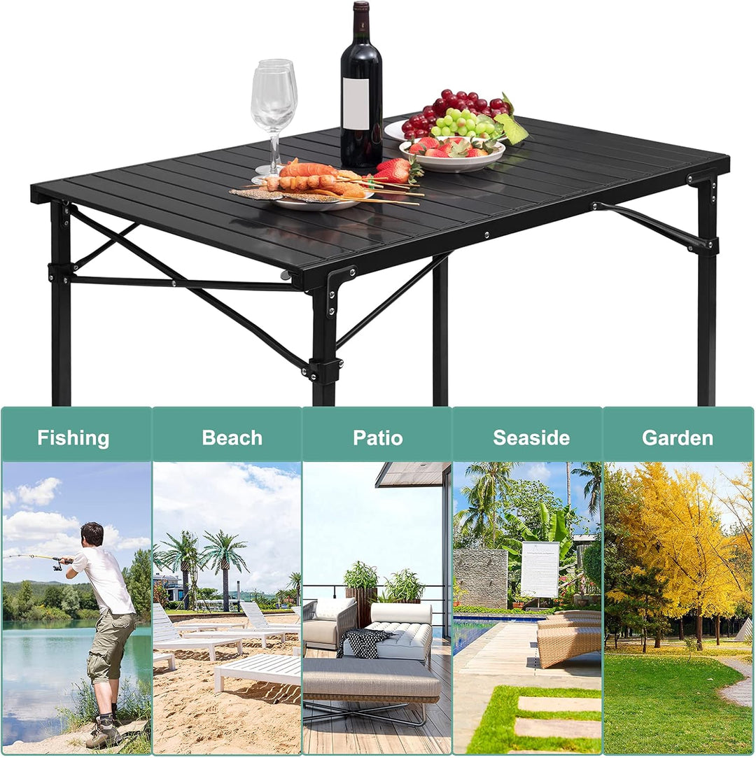 WOLTU Alu Tisch Campingtisch Buffettisch 104x69x70cm(LxBxH) zusammenklappbar und tragbar Reisetisch,