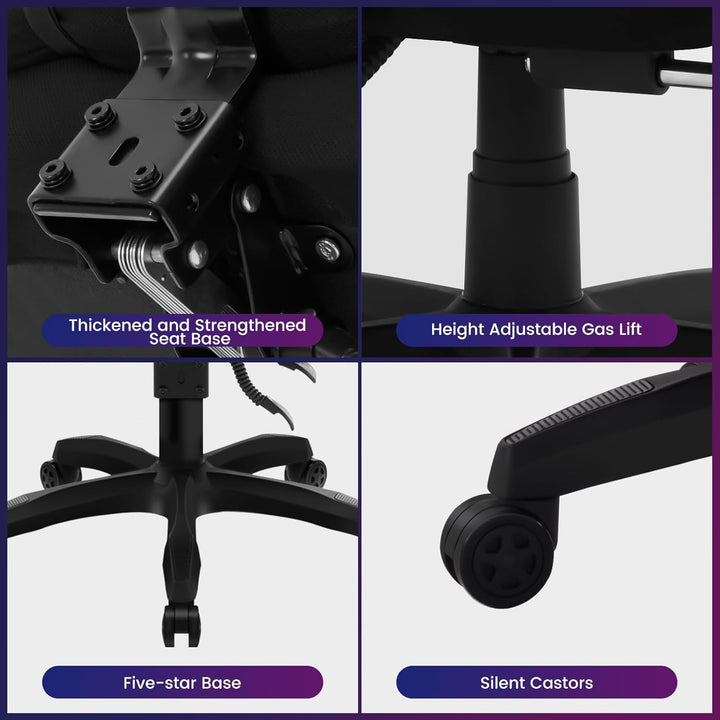 WOLTU Gaming Stuhl Stoff Atmungsaktiv Bürostuhl Gaming Chair Ergonomisch mit Lendenkissen, Gamer Stu