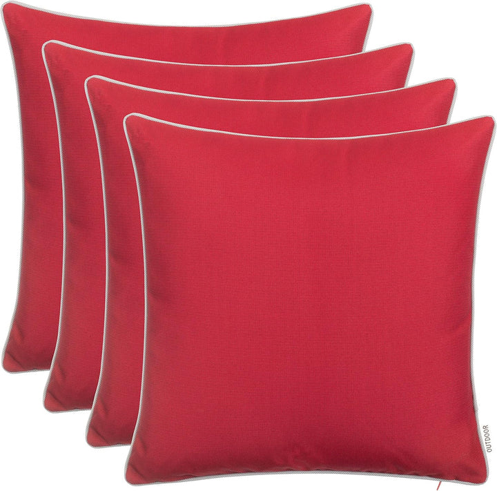 Brandsseller Outdoor Garten Kissen Dekokissen mit Paspel - Garngefärbt Uni Schmutz- und Wasserabweis