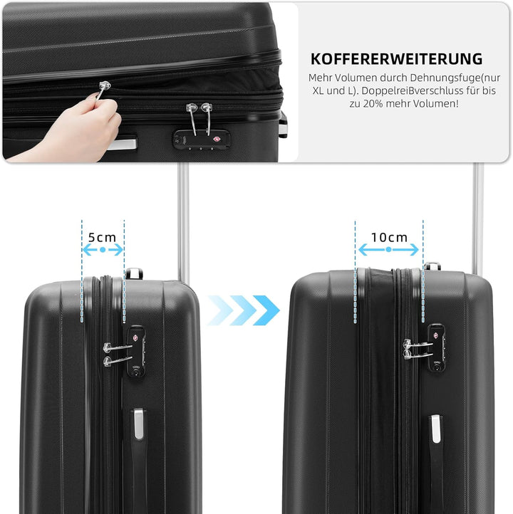 BEIBYE TSA-Schloss 2080 Hangepäck Zwillingsrollen neu Reisekoffer Koffer Trolley Hartschale Set-XL-L