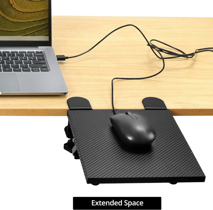 QWORK® armauflage schreibtisch extender, faltbare Schreibtischverlängerung, 20 x 24 cm, Klemmdesign,