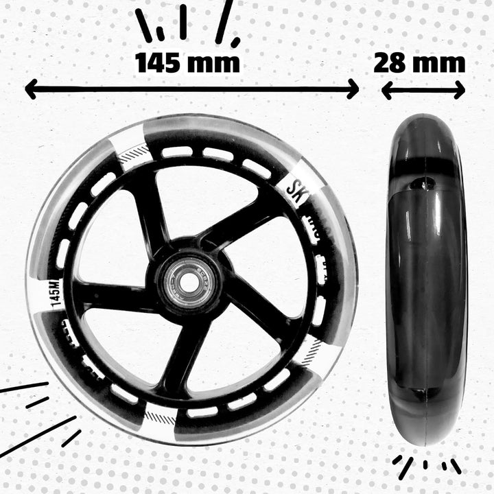 Apollo Ersatzräderset Pro Wheels - ABEC 7 Kugellager, Roller Rad Ersatz-Räder passend für Apollo Cit
