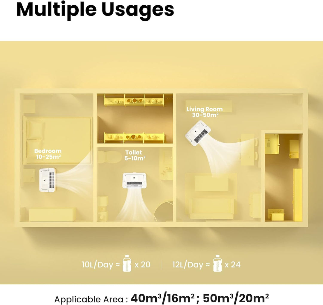 Comfee Luftentfeuchter 10L/24h,Raumgrösse ca. 40m³(16m²),LED Display,Gegen Feuchtigkeit,Schimme,MDDN