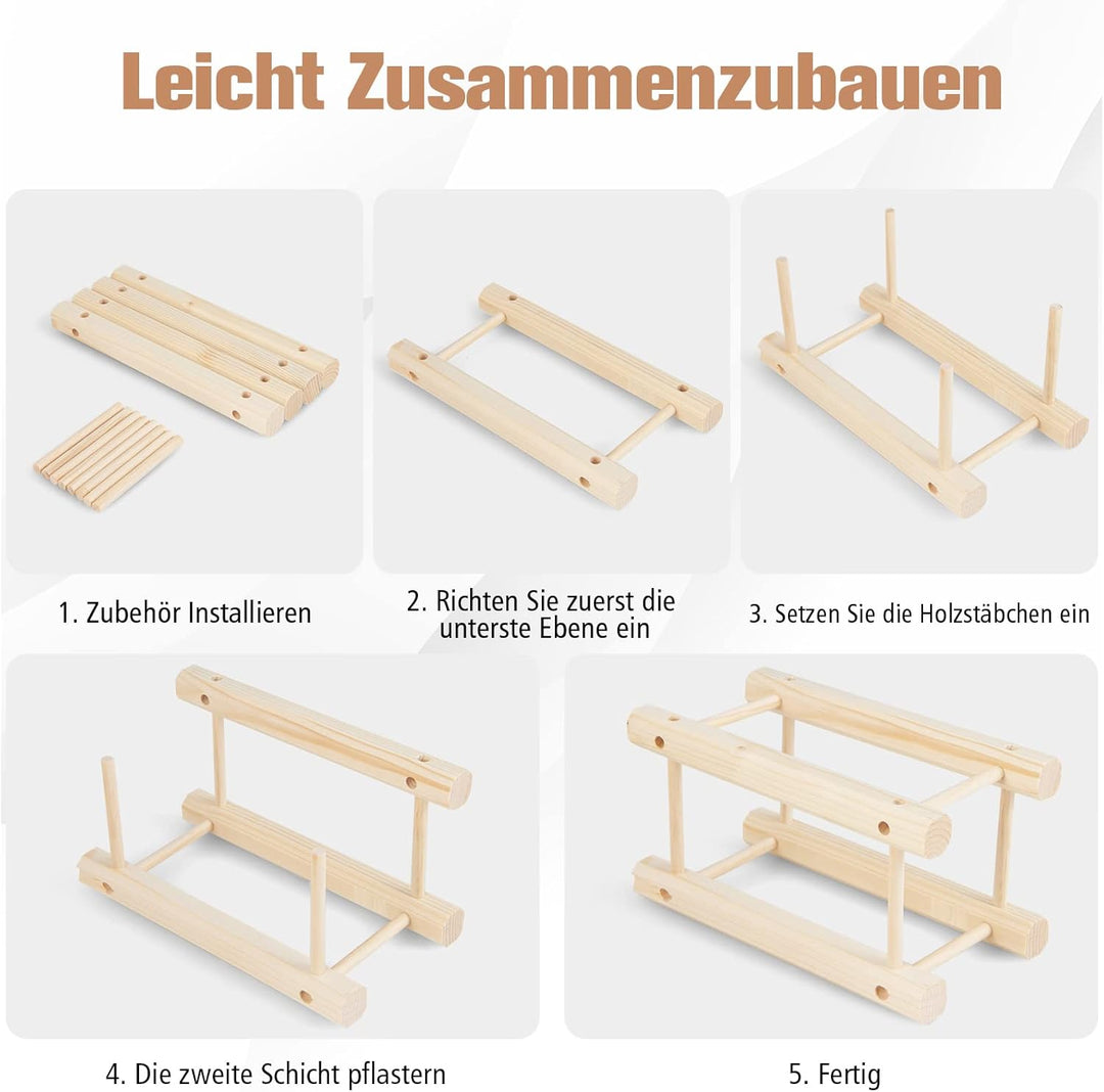 COSTWAY Weinregal Holz, Flaschenständer für 36 Flaschen, Weinständer frei kombinierbar, Flaschenhalt