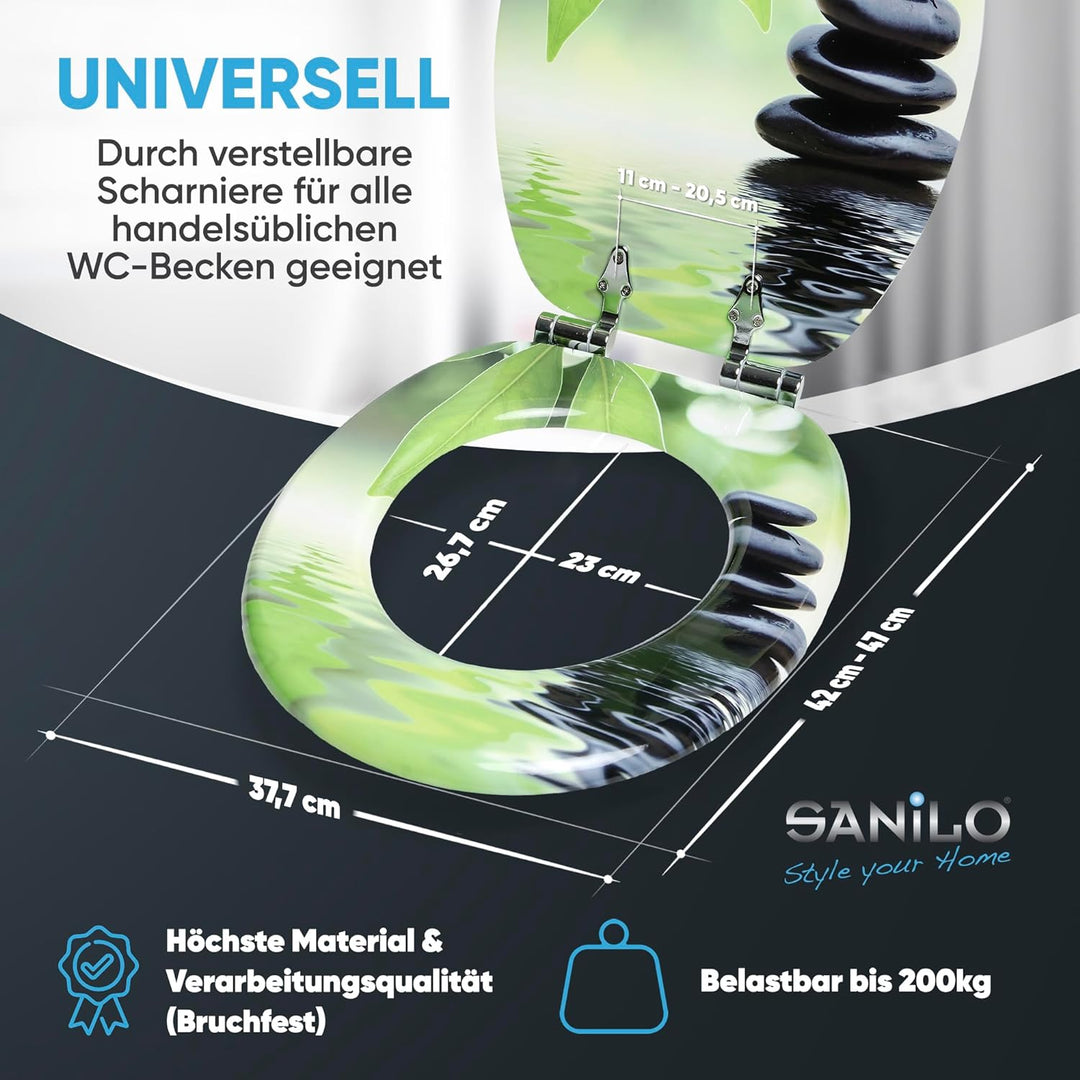 Sanilo WC-Sitz mit Absenkautomatik I Hochwertiger Toilettensitz aus Holz I Toilettendeckel in versch