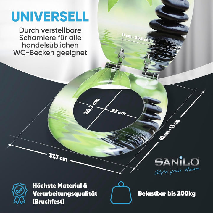 Sanilo WC-Sitz mit Absenkautomatik I Hochwertiger Toilettensitz aus Holz I Toilettendeckel in versch