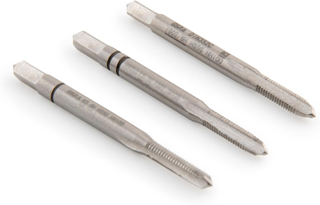 GSR PROFI Gewindebohrer M2,5 Satz HSSG 3 teilig | Handgewindebohrer Set | Gewindeschneider M2,5 | Mi