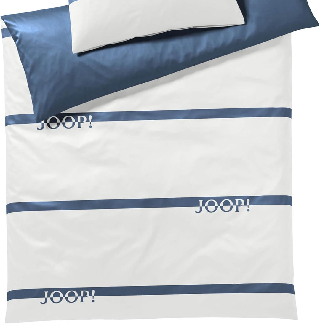 Joop! Mako Satinbettwäsche Logo Stripes (135x200, Aqua) Aqua 135x200cm+80x80, Aqua 135x200cm+80x80