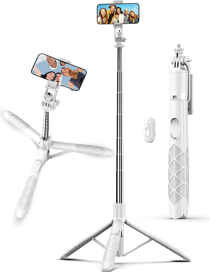 180CM Selfie Stick Stativ, Erweiterbarer All-in-1 Handy Stativ mit Kabelloser Fernbedienung, 360° Ro