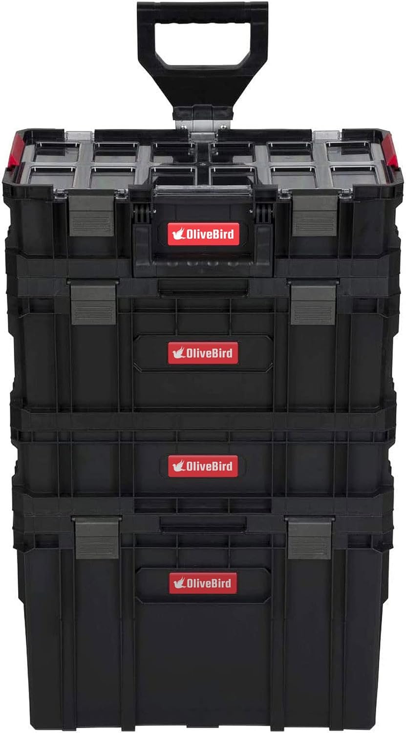 OliveBird 4 In 1 XL Sortimentskasten Werkstattwagen Rollbox Werkzeugkoffer Mobile Werkstatt Werkstat