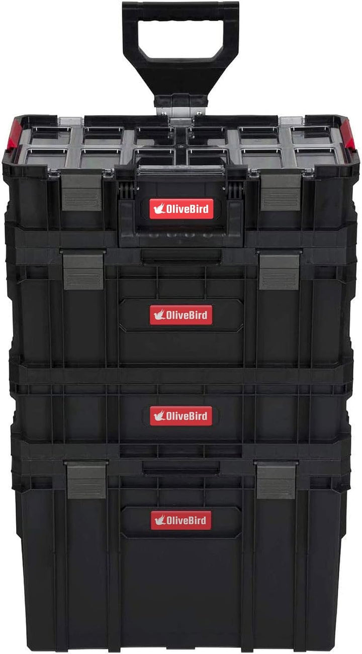 OliveBird 4 In 1 XL Sortimentskasten Werkstattwagen Rollbox Werkzeugkoffer Mobile Werkstatt Werkstat