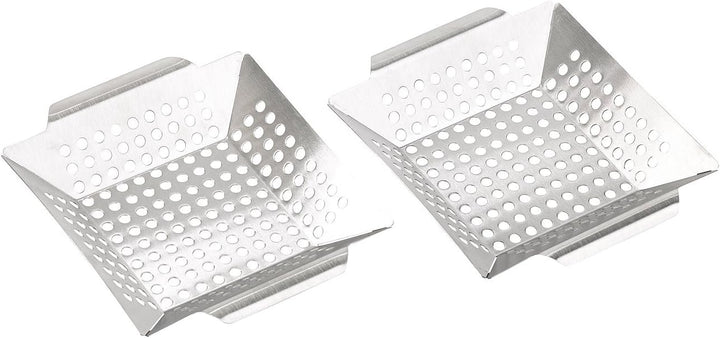 Rosenstein & Söhne Grillschale: 4er-Set Edelstahl-Grill-Schalen für Gemüse und kleines Grillgut, 1 m