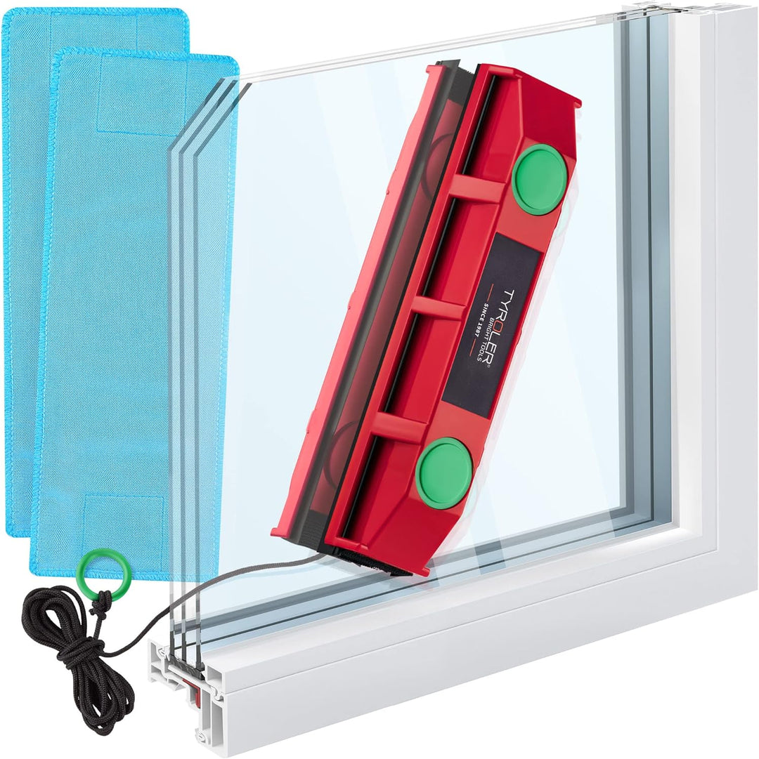 Tyroler Bright Tools Fensterreiniger Glider D-3 Magnetischer Fensterreiniger für doppelt verglaste F