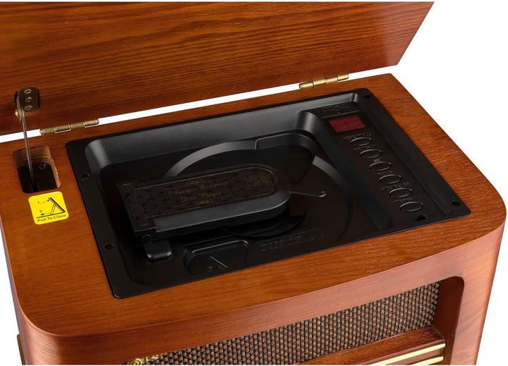 Roadstar HRA-1500UEMP Tragbares CD-Radio Vintage FM/MW, CD-MP3-Player, USB Aufnahmefunktion, Stereo,