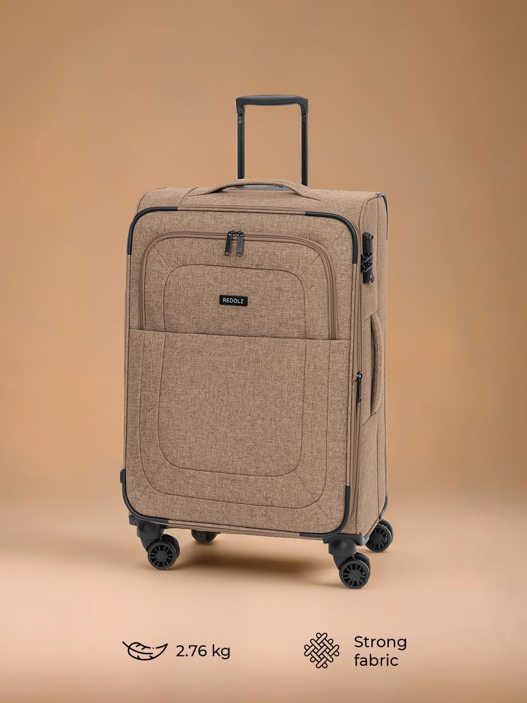 REDOLZ MEDIUM Weichschalen Koffer für Männer & Frauen | leichter Trolley 67 cm mit 4 Doppelrollen &