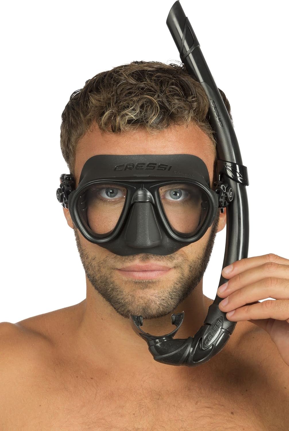 Cressi Schnorchelset Erwachsene Calibro & Corsica Schwarz Einheitsgrösse Single, Schwarz Einheitsgrö