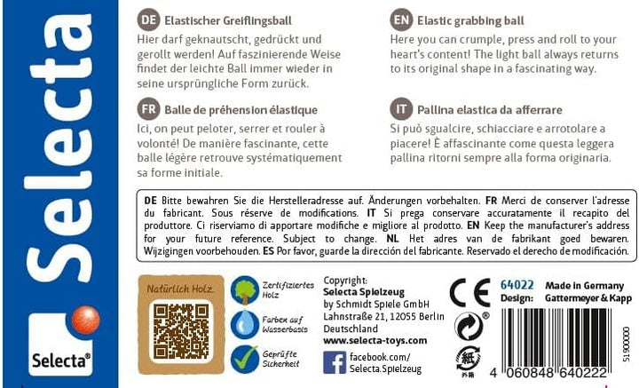 Selecta 64022 Sternentanz blau, bellybutton, Greiflingsball, 11,5 cm