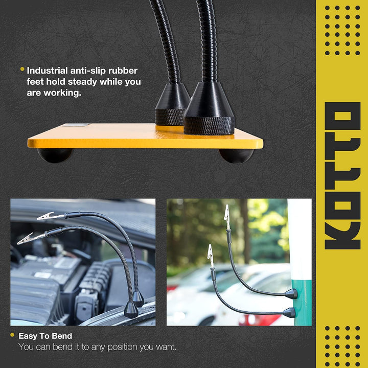 KOTTO Dritte Hand Löthilfe Third Hand Löten Magnetisch Leiterplattenhalter Werkzeug Zwei Arme Helfen