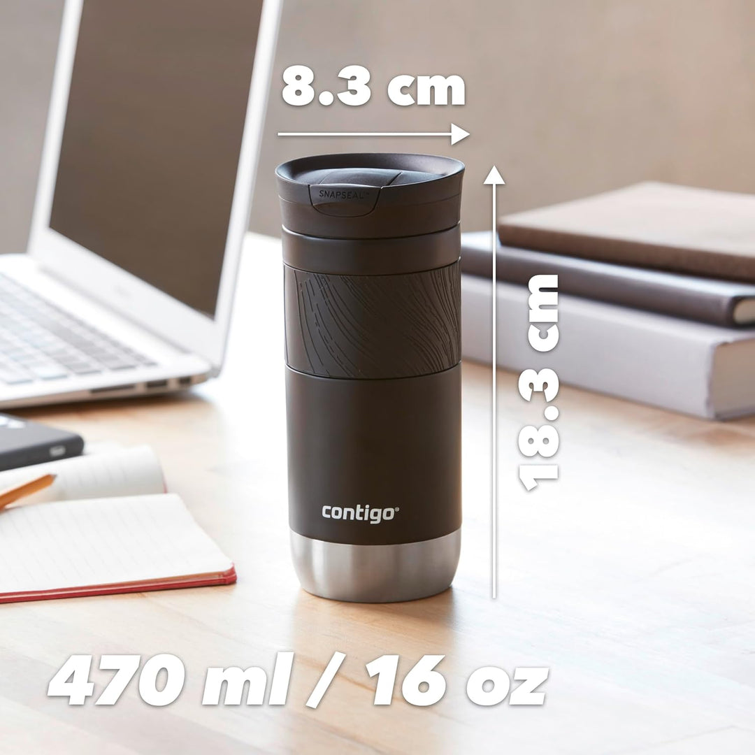 Contigo Byron 2.0 Thermobecher, Edelstahl Isolierbecher mit Snapseal Verschluss, Kaffeebecher to go,