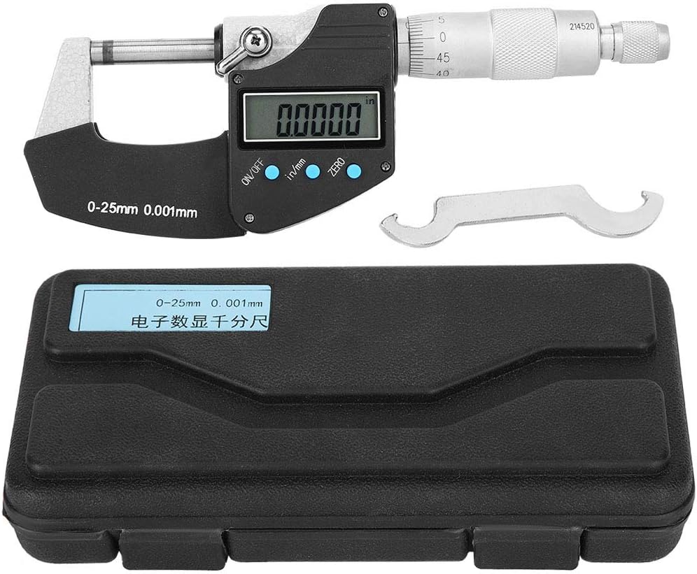 Digit Aussenmikrometer Zoll Mikrometer Grossbild Digital Metric Imperial 0,001 mm Genauigkeit 0‑25 m