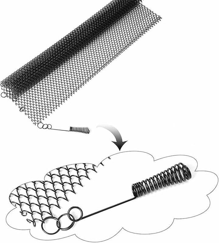 Kamin-Netzvorhang, hitzebeständig, Netzstoff, Kamingitter Vorhang, Metall, Kamin, Standtor, 61 x 55,