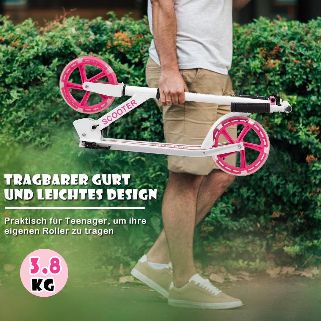 COSTWAY Scooter Roller klappbar, Tretroller höhenverstellbar, Cityroller 100kg Tragkraft, Sport Kick