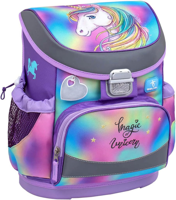 Belmil ergonomischer Schulranzen Set 4 -teilig für Mädchen 1, 2 Klasse Grundschule/Super Leicht 800-