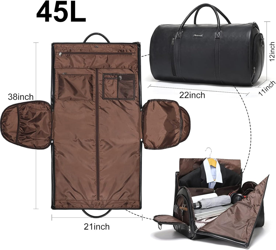 Modoker Wandelbarer Kleidersack aus Leder, Handgepäck für Reisen, Kleidersack, Geschenke für Männer,