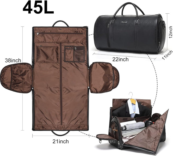 Modoker Wandelbarer Kleidersack aus Leder, Handgepäck für Reisen, Kleidersack, Geschenke für Männer,