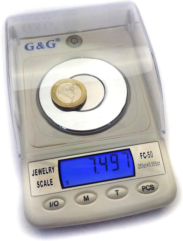 G&G 50g/0,001g FC50 + Kalibriergewicht Feinwaage Juwelierwaage Präzisonswaage Goldwaage