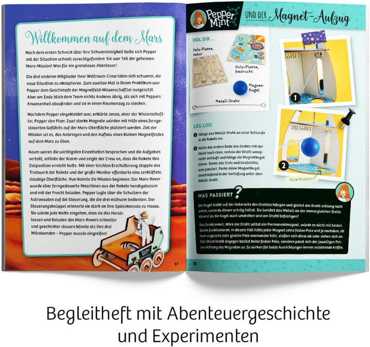 KOSMOS 606077 Pepper Mint und das Mars-Abenteuer, Erforsche Magnete und ihre unsichtbaren Kräfte auf
