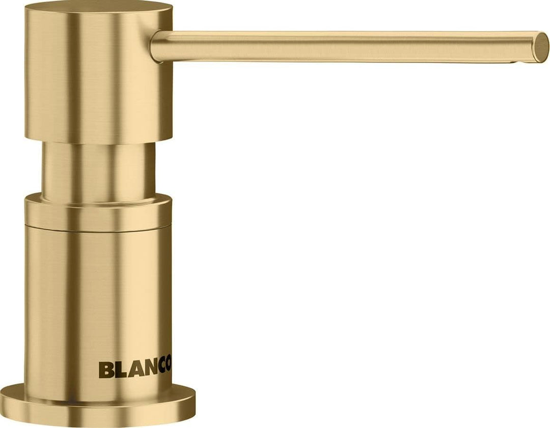 BLANCO LATO Spülmittelspender satin gold | Passend zu allen BLANCO-Küchenarmaturen | Bequem von oben