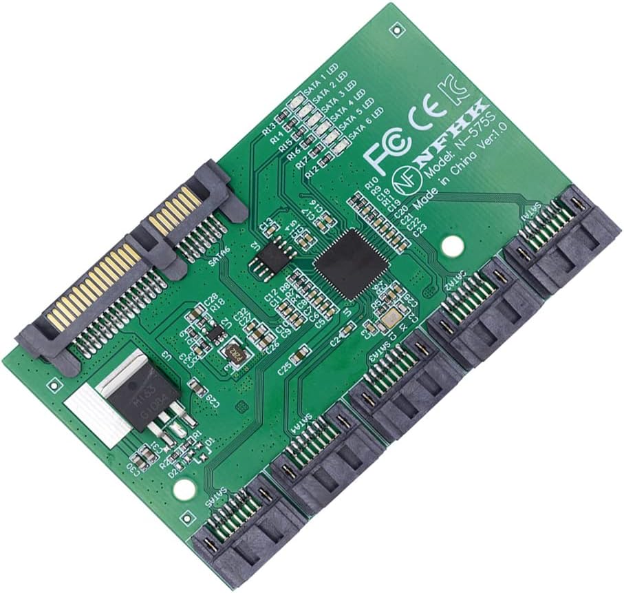 cablecc 6Gbps SATA 3.0 1 bis 5 Splitter Ports HUB Adapter Konverter PM Multiplier Port Selector JMB5