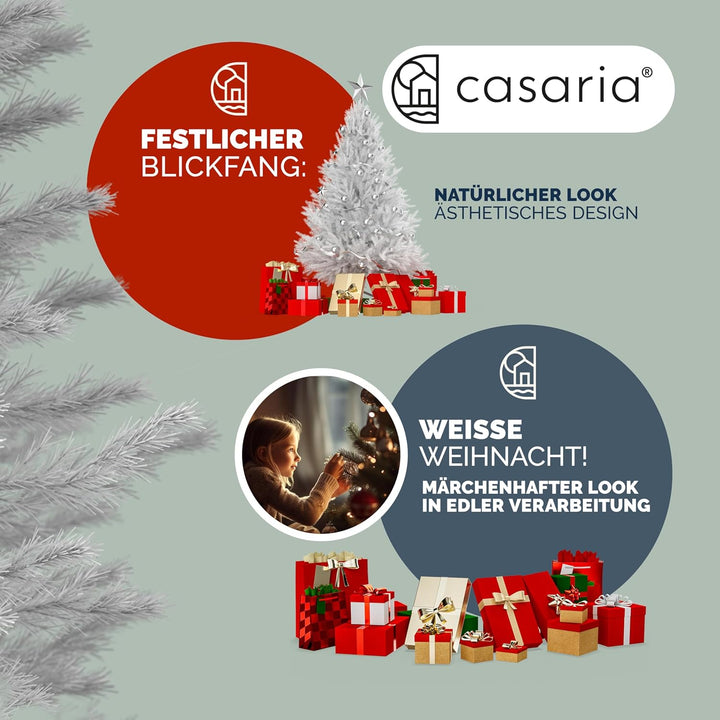 CASARIA® Weihnachtsbaum künstlich 150cm dichte Spitzen schneller Aufbau Metallständer naturgetreu sc