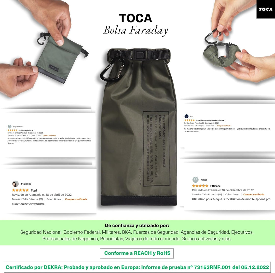 TOCA No Signal Sleeve - RFID-Blocker & Anti-Tracking Faraday-Tasche, Datenschutz Handy-Hülle, EMF Ab