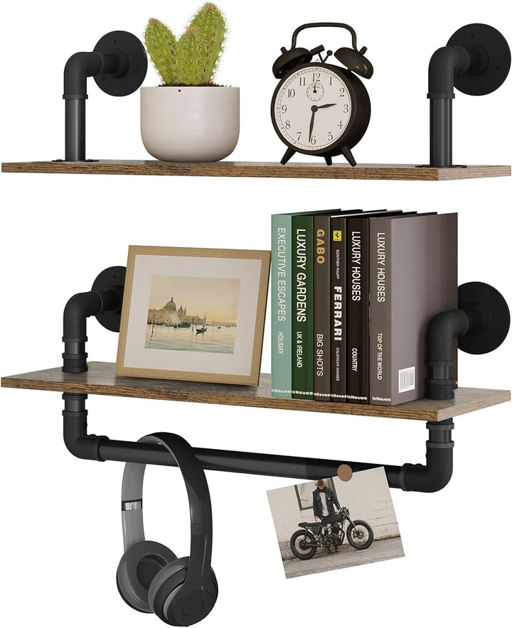 EUGAD Wandregal, Hängeregal 2er Set, Industrie Schweberegal, Regal für Wand, als Hängeorganizer Wand